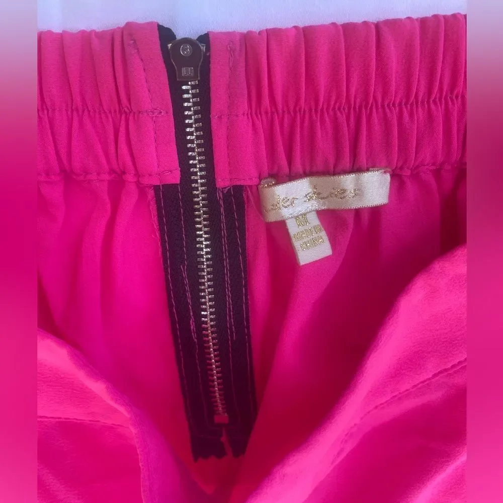 Under Skies Hot Pink High Waisted Shorts Back Zipper SummerBarbiecore M - Picture 6 of 9
